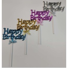 Happy Birthday Topper With Bow Happy Birthday Topper With Bow