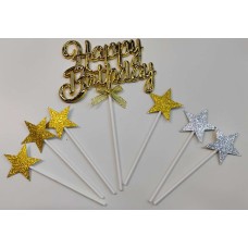 Happy Birthday Topper with six starts Happy Birthday Topper with six starts