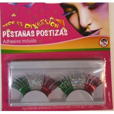 Eyelashes with a festive, striped design
