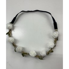 White rose headband