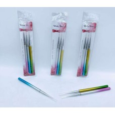 3 Psc Liner Brush (multicolor)