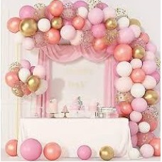 144Pcs Rose Gold Pink Balloons G