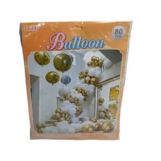  80 PSC White Gold Balloon Decoration Set