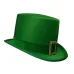 Hat Costume Accessories Non Woven Fabric Flat Top Leprechaun Green Top Hat Party Hat for Festival Party Green Ribbon