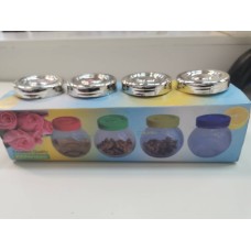 5 PSC  Small Glass Jars with Lids