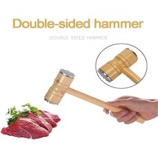 Double Sided  steel Wooden Meat Tenderizer Tenderizer