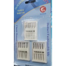 Assorted Size Machine Needles, Metal, Silver,