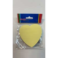 Heart-shaped sticky notes. 